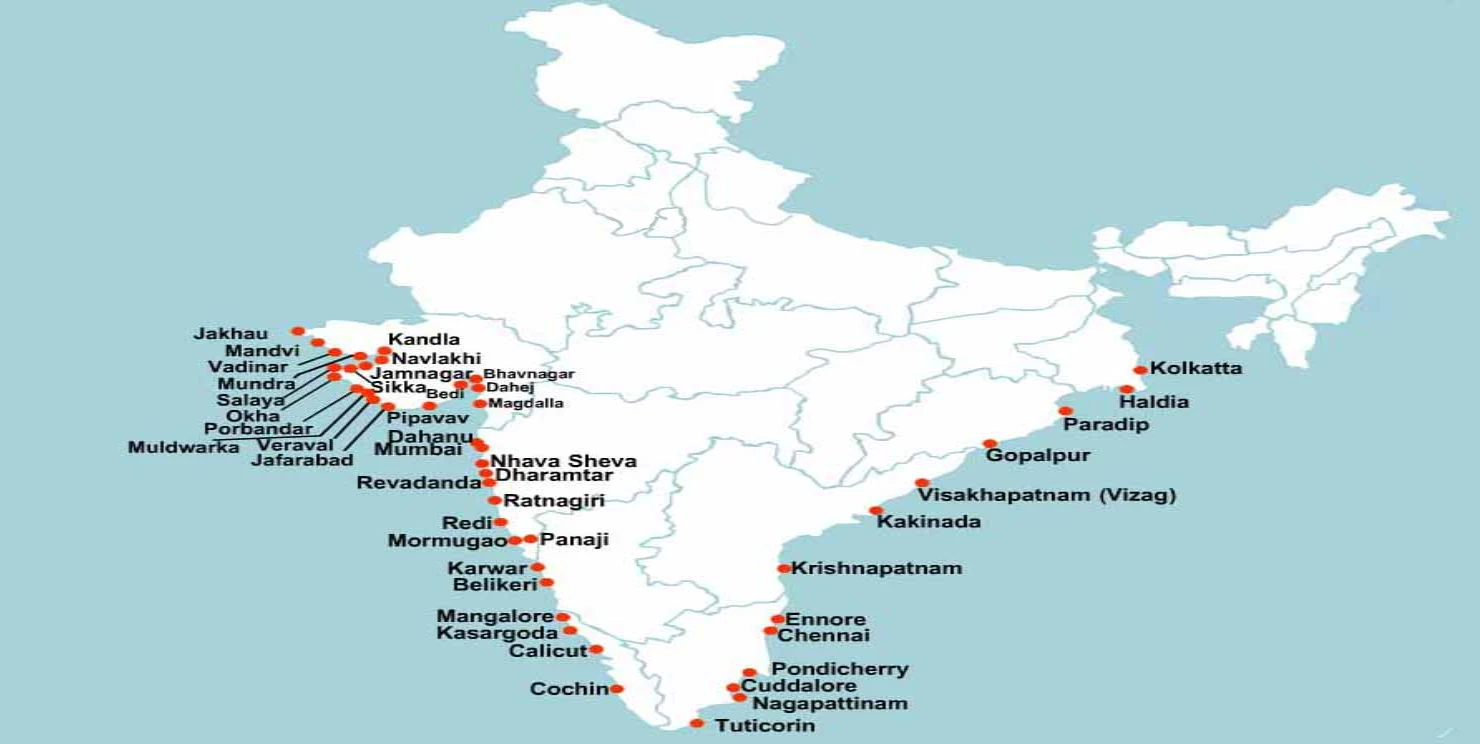 Kaptaan Marine India port coverage map